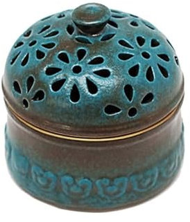 XYUERU Ceramic garlic, kitchen garlic pot with lid, vented fresh garlic storage, onion pot decoration storage retro ventilated for onions