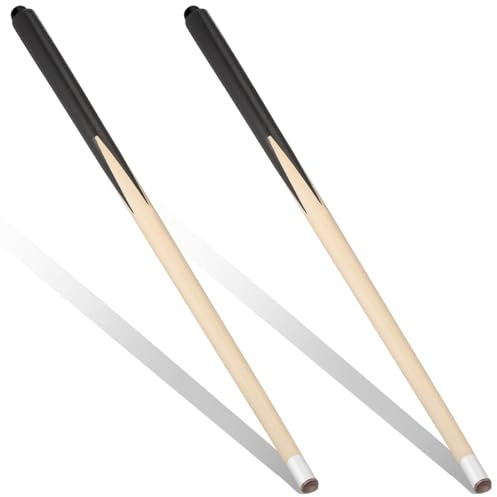 HANABASS 2PCS Mini Pool Cue Stick, 48cm Wooden Short Billiard House Cue Sticks for Kids Players Pool Table Short Practice Snooker
