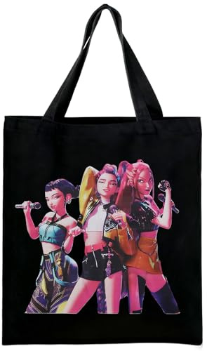 KEVRDRT Bolsa de Tela Dem0n Hun-ters, Tote Bag Tela con Estampado de Hunt-rix, 35x40 cm, Reutilizable Bolsas Tela, Regalo Original Mujer y para Fans del Anime (1)