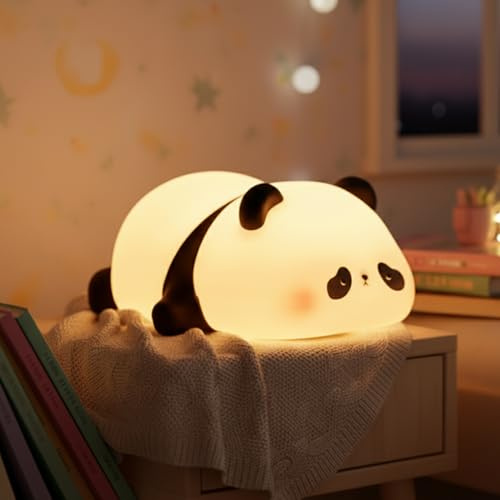 LEIGHT Luce Notturna per Bambini, Lampada LED Ricaricabile Touch con 3 Modalità di Luce (Sonno, Soft, Intensa), Lampada da Comodino per Camera, Regalo per Neonati e Bambini - Luce notturna del panda