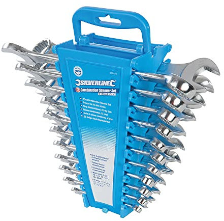 Silverline 633470 Combination Spanner Set 22pce 6 - 22 mm and 1/4 - 7/8
