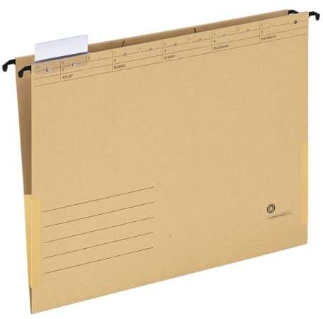 Hängetaschen für A4, Hängeregister, mit Leinenfröschen, inkl. Vollsichtreitern, braun, 25 Stück