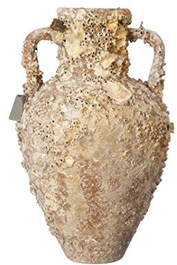 Ánfora Narbona MD34 51x33cm Antigua con Vida Marina Decoración hogar, decoración Jardin, decoración Exterior, Regalos Originales.