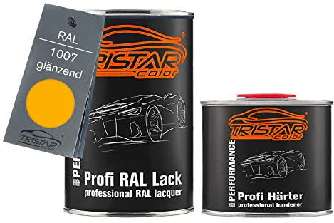RAL 1007 Gelb brillant Pot de peinture automobile 2K 1,5 litre / 1500 ml durcisseur inclus