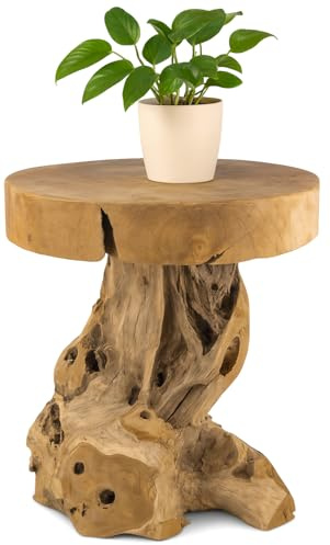 Möbelbörse Teak Hocker Sitzhocker Blumenhocker Beistelltisch Nachttisch Pflanzenhocker Blumenpodest Holz Mushroom
