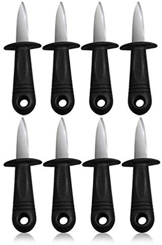 Dhieong 8 Pack Oyster Knife Oyster Shucking Knives - Food Grade Stainless Shucker Oyster Shuckers with Non Slip Handle for Clam Crab Shellfish Seafood Opener