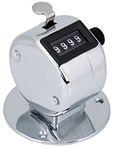 4-Figure Hand Tally Counter, Laps Counter Silver Counter Clicker Counter Manual Palm Counter