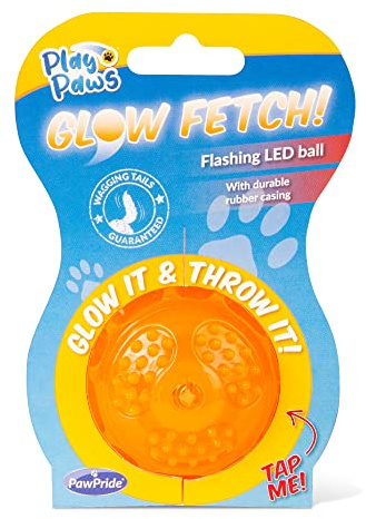 PawPride Light Up Dog Ball - LED Ball for Dogs - Fetch balls, Glow in the Dark, Lights up when you chuck it, Strong Durable Rubber, Indestructible, must have for a dogs toys