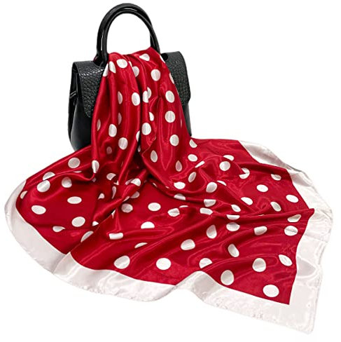 FAIRYGATE 90x90cm Große quadratische Fleckschals für Damen Frauen Seidig wie Kopftuch Bandanas Haarschal Halstuc Schlafringe 28013
