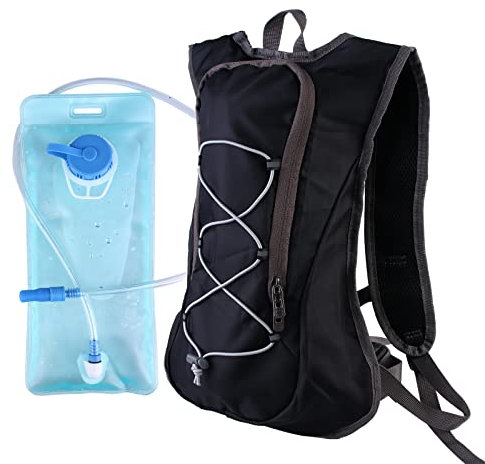 Trinkrucksack mit 2L Trinkblase Fahrradrucksack: Ultraleicht Wasserdicht Laufrucksack Fahrradrucksack, Verstellbarer Reflektierender Rucksack Hydrationspack zum Skifahren Laufen Wandern Radfahren