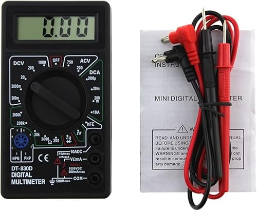 DT-830D Digital Multimeter with Buzzer Square Wave Output Voltage Ampere Ohm Tester Probe DC AC LCD Overload Protection