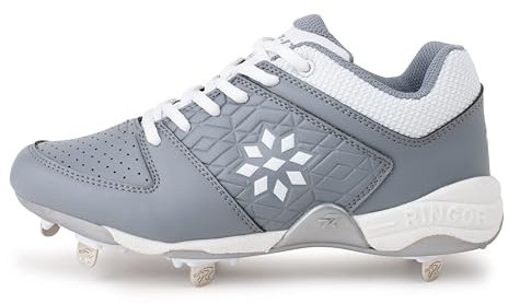 RIP-IT Women's Diamond Metal Softball Cleats - Softball Shoes for Women, Charcoal, 5.5 UK