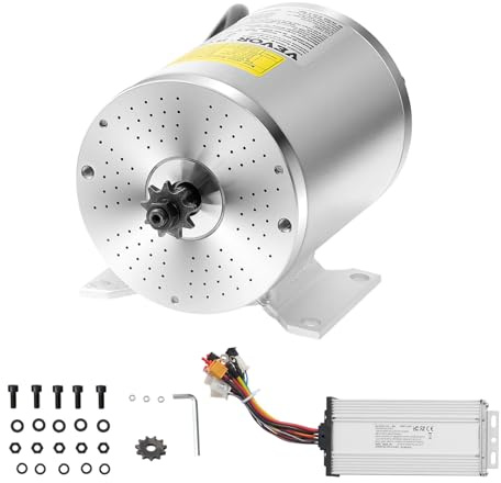 VEVOR Kit de moteur électrique sans balais, 2000 W, moteur électrique CC pour karts, avec contrôleur de vitesse, 60 V 4500 tr/min, moteur électrique sans brosse, pour vélo électrique, moto, scooter