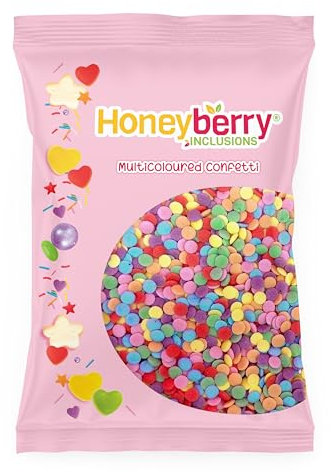 Vermicelles Pâtisserie Naturels et Comestibles 55g – Décorations Colorées pour Gâteaux, Cupcakes, Biscuits, Glaces et Desserts – Sprinkles Sucrés Fabriqués dans l’UE (Confetti Multicolore)