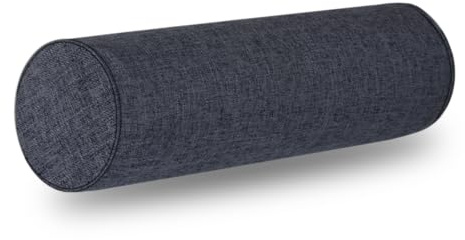Memory Foam Cylinder Pillow - Ergonomic Cervical Pillow for Neck/Legs/Back Support, Decorative Bolster for Home Sofa/Bed,Cervical Neck Roll Memory Foam Cushion with washable cover (Dark grey, 6x18)
