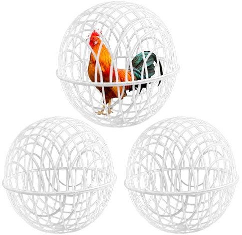 3Pcs Chicken Ball Cage Ball Shaped Mobile Chicken Cage Rolling Round Removable Chickens Coop For Rabbits, Ducks, Chickens, And Other Outdoor Livestock 20cm/30cm