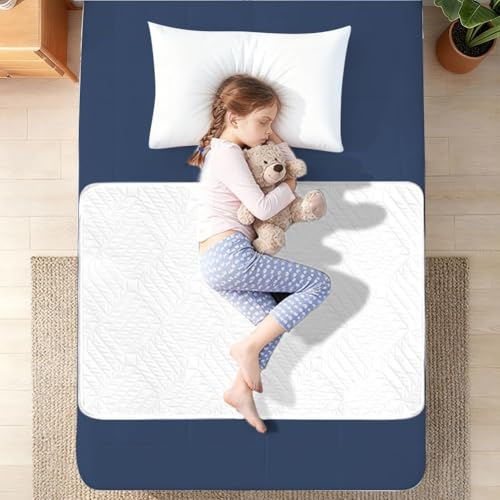 DUJUIKE Materassino Per Incontinenza lavabile, Traversa Impermeabile Assorbente, Protezioni per materassi per incontinenza, Riutilizzabili, Adatto ad adulti, neonati, anziani (Bianco, 70x90 cm)