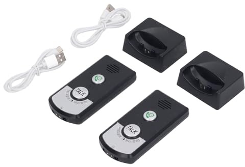 sistem a de intercomunicador de voz de 2 vías, rango de 1000 m, conjunto de 2 unidades, 38 tonos de anillo, timbre inalámbrico con intercomunicador