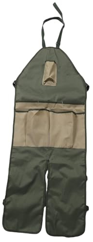 Tnfeeon Tablier de Jardin, Tablier Long de Tissu Oxford Oxford avec des Poches Multiples et une Protection des Jambes pour les Travaux de Plein Air, 46,5x17,7 Pouces (Vert avec des poches kaki)