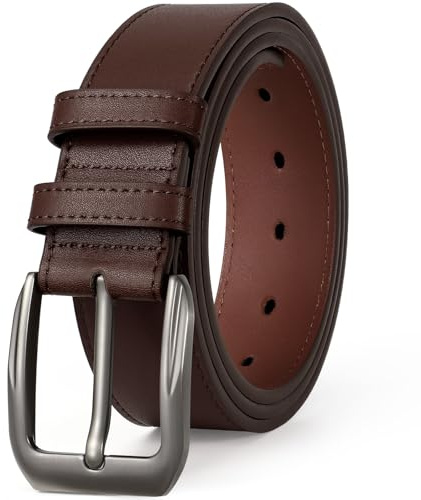 JASGOOD Ceinture Homme Cuir avec Boucle Réglable 38 mm Large et 4 mm Fort Ceinture de travail homme pour Jeans Costume Pantalon