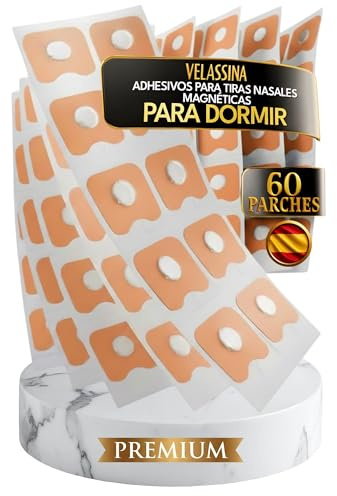 VELASSINA Recambios Tiras Nasales Magnéticas Premium - 60 Parches (Kit 30 Días) - Incluye Ebook Exclusivo - Tira Nasal Magnética para Respirar Mejor por la Nariz