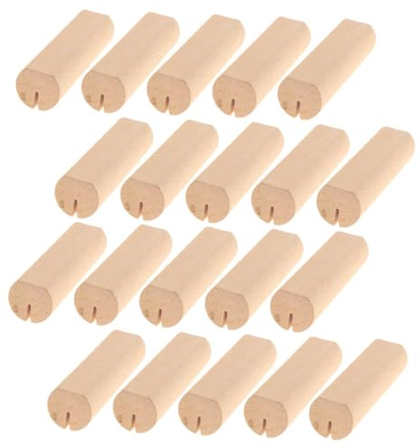 IWOWHERO 20 Unidades Soportes para Tarjetas de Mesa de Madera Natural Unidades Portanúmeros y Portatarjetas para Bodas Oficinas Eventos y Exposiciones Diseño Rústico y Elegante