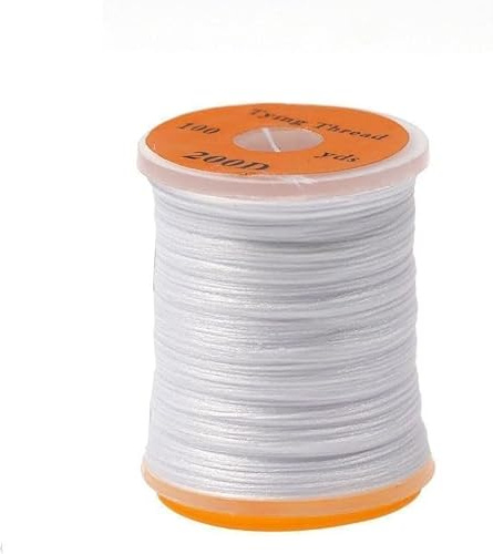 Bobina di filo per mosche grandi e resistenti, 100 m, 200D, UV, colore bianco, materiale fluorescente