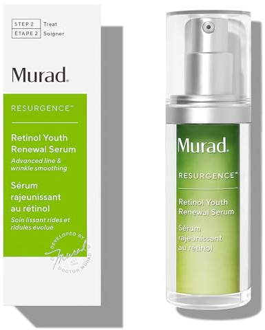 Murad Retinol Youth Renewal Serum 30 ml – schnell wirkendes Retinol-Serum für das Gesicht – reduziert Falten, strafft und glättet die Haut – sanfte nächtliche Anwendung – verbessert Linien und