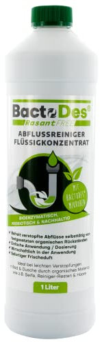 BactoDes RasantFree Abflussreiniger 1L I Flüssigkonzentrat mit Mikroorganismen gegen Verstopfungen I Entfernt nachhaltig Gerüche & Essensreste mit Zitronenduft I Ideal für Küche, Bad & Gewerbe