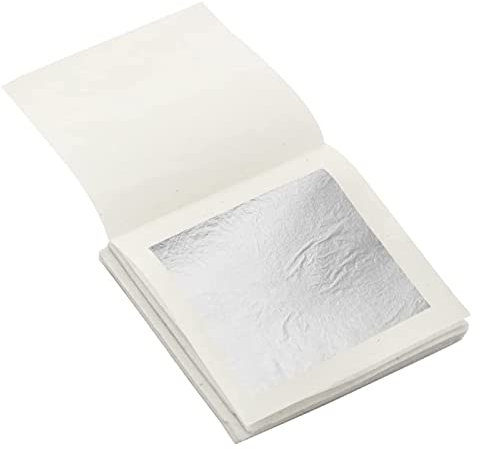 Ding&ng echtes Blattsilber, Silberfolienbasteln, 8cm, Tortenformdekoration/Folienbasteln, 10Stk