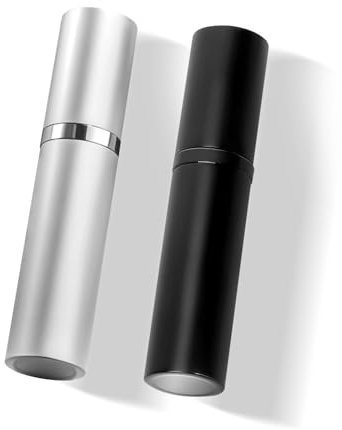 VVGAOGES Perfume Atomiser,Portable Refillable Empty Perfume Spray,Mini Perfume Bottles Empty for Travel 5ml (Black & Silver)