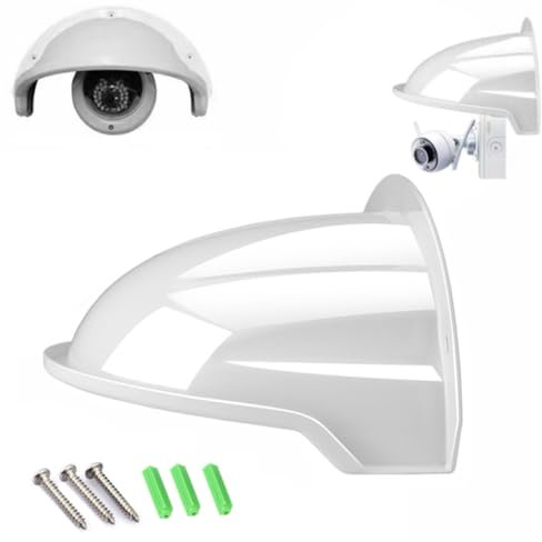 CTXSumTec Universal Sun Rain Shade Camera Cover Shield Wall Mount Bracket Case for Nest/Ring/Arlo/Dome/Bullet Outdoor Security Camera Protection Case (White)