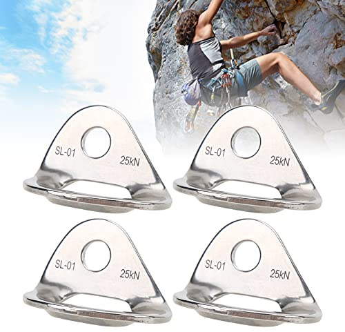 ANKROYU 4 PCS Cintre d'escalade 25KN, Connecteur d'ancrage d'escalade, Pitons d'escalade en Acier Inoxydable, Boulons De Suspension De Roche, Accessoires d'escalade pour Le Travail Aérien