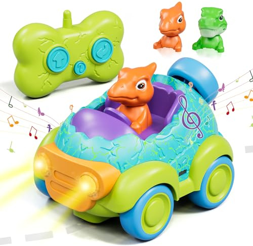 Lehoo Castle Voiture Télécommandée Enfant 2 Ans, Dinosaure Jouet Garcon | Dinosaure Telecommandé Enfant avec Lumières et Musique, Dinosaure Amovible, Recharge USB, Jouet Enfant 2 Ans Garcon