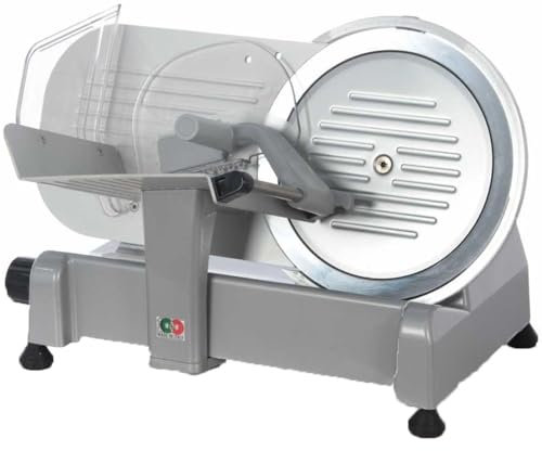 Affettatrice elettrica professionale lama 25 temperata GP250 140w affettare in casa carni verdure pane formaggi (Grigio)