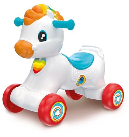 Clementoni 61556 Tito, el Caballito Caballito balancín y correpasillos con música, Canciones y contenidos educativos: números, Letras, para bebés a Partir de 12 Meses