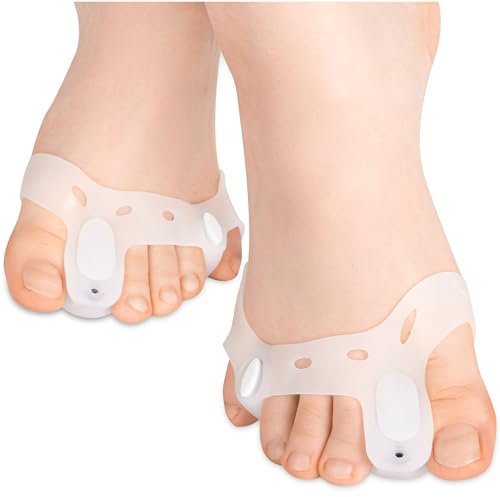 HALUTO Separatore dita piede per alluce e mignolo - 2 pz. - Distanziatore dita piedi con magnete - Divaricatore dita piedi - Alluce valgo correttore - Divaricatore alluce valgo - Raddrizza dita piedi