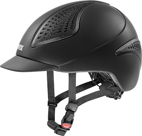 uvex exxential III – Casco de equitación Unisex Ligero – Ajuste de Talla Individual – Negro Mate S-M