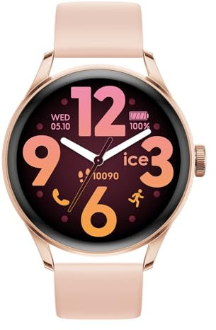 Ice-Watch - Ice Smart 3.0-1.2 Rose-Gold Nude AMOLED GPS - Montre Digitale Connectée Ronde Rose-Gold pour Femme avec Bracelet en Silicone - 025103 (1.20 Pouces)
