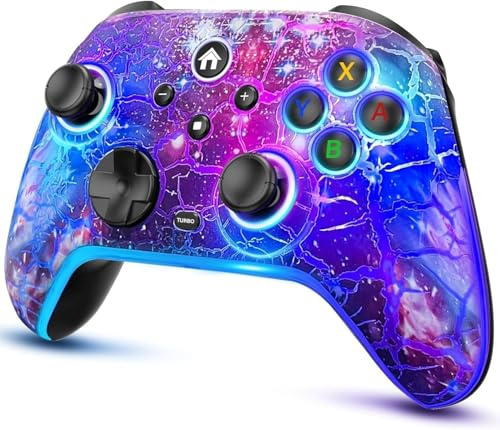 Pogriko Mandos para Switch, Mando Switch Controlador Compatibile con LED RGB/Dual Vibración Función/Gyro Axis