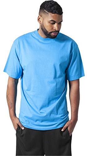 Urban Classics Herren T-Shirt Tall Tee, Oversized T-Shirt für Männer, Baumwolle, gerippter Rundhals, turquoise, 4XL