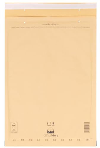 OfficeKing Luftpolstertaschen reißfest 50 Stk Braun I/9 | 320 x 455mm DIN A3 Luftpolsterumschlag Luftpolsterversandtaschen Luftpolsterversandumschläge