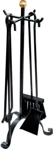 SET CAMINO IN FERRO BATTUTO MANICO CURVO Altezza 58 cm.