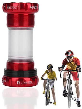 Dioche Bicycle Bottom Bracket, Metal Crankset Bearing, Mountain Bike Chain Wheel Bottom Bracket Thread Integrative Crankset Bearings for 68-73mm (Red)