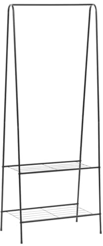 vidaXL Kleiderständer mit Regalfächern Schwarz Garderobenständer Kleiderstange