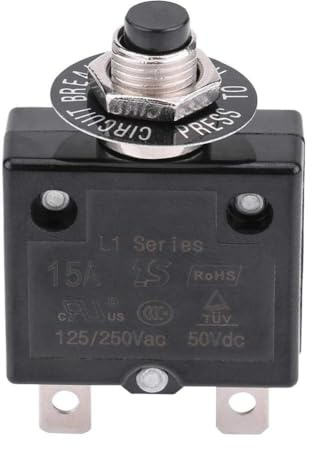 Disjoncteur À Réarmement Manuel, Disjoncteur Thermique De Bouton Poussoir, Protecteur De Surcharge De Surintensité, Avec Bouton De Réinitialisation, 5A 8A 10A 15A 18A 20A 30A En Option, 15A