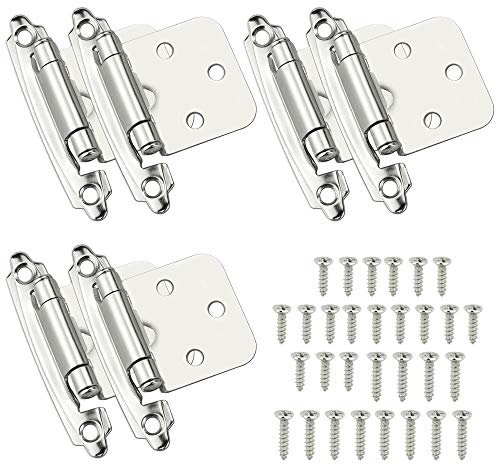 AFASOES 6pcs Cabinet Door Hinges Self Closing Overlay Flush Cabinet Hinge Heavy Duty Cupboard Hinges Replacement Ball Bearing Mute, Inset Hinges with Screws for Home Decorative