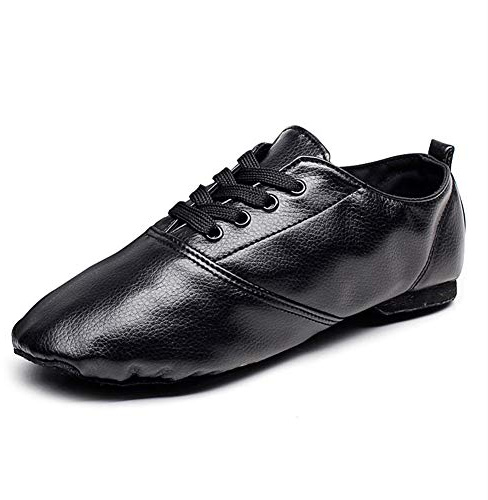 RUYBOZRY Chaussures de Danse de Salon Homme & Femme & Enfants Noires Plates Jazz & Salsa & Modernes & Tango,Modèle-TJ-Jazz-DBPU,Noir,45 EU
