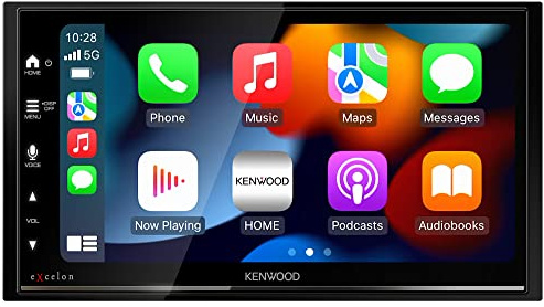 KENWOOD DMX809S eXcelon 6.95-Inch Capacitive Touch Screen, Car Stereo, Wireless and Wired CarPlay and Android Auto, Bluetooth, AM/FM HD Radio, MP3 Player, USB Port, Double DIN, 13-Band EQ, SiriusXM