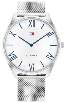 Tommy Hilfiger Analog Quarzuhr für Herren mit Edelstahl- oder Lederarmband